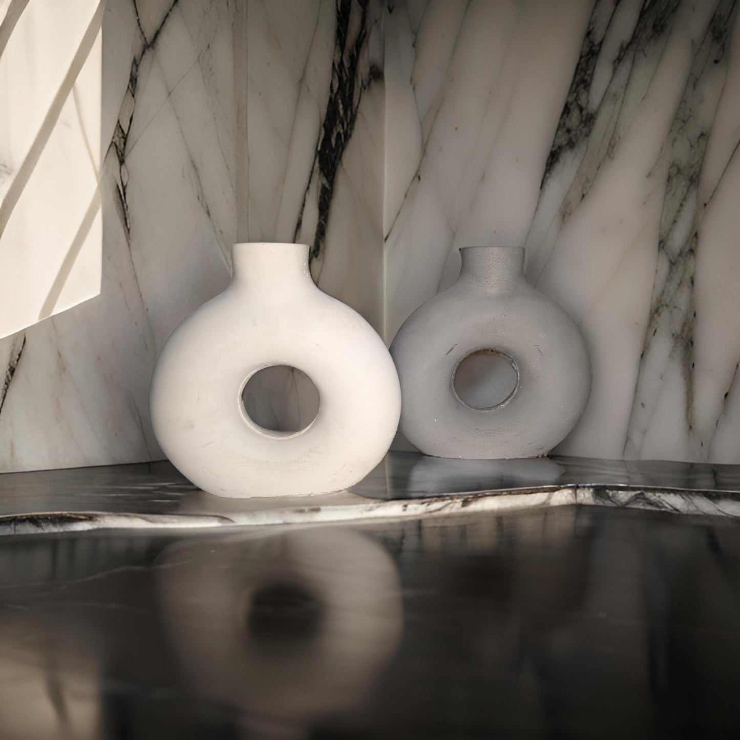 Concrete Donut Shaped Vase