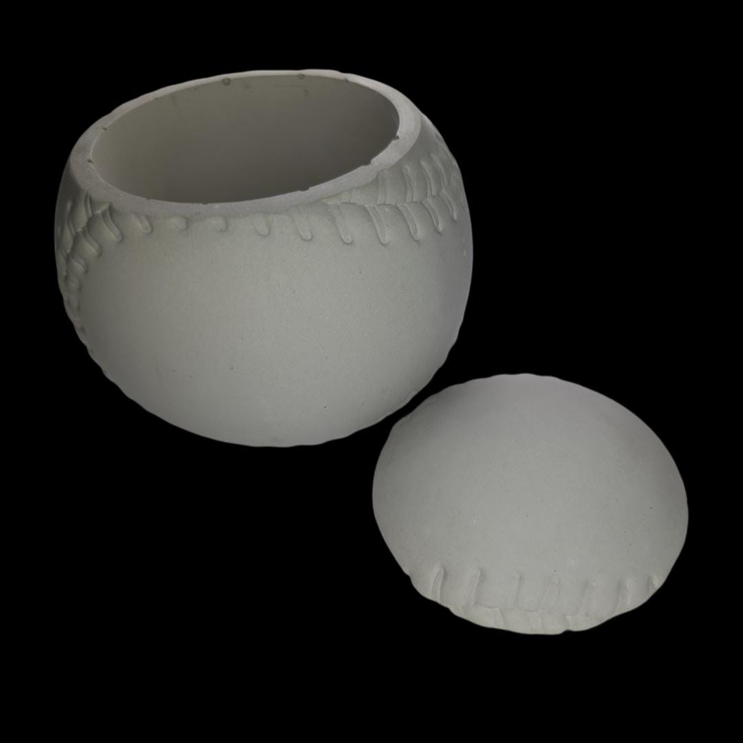 Concrete Baseball Jar – Unique Sports-Themed Storage Container – Handmade Decor