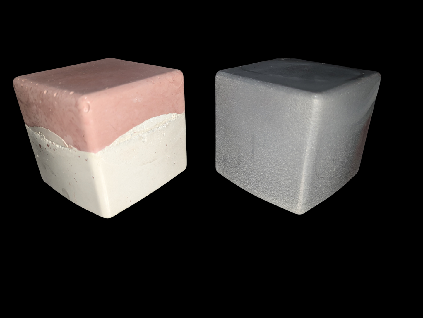 Heavy Minimalist Concrete Door Stop | 5lb Modern Cube Bookend | Industrial Decor | Available in Solid Grey or Two-Tone Terracotta