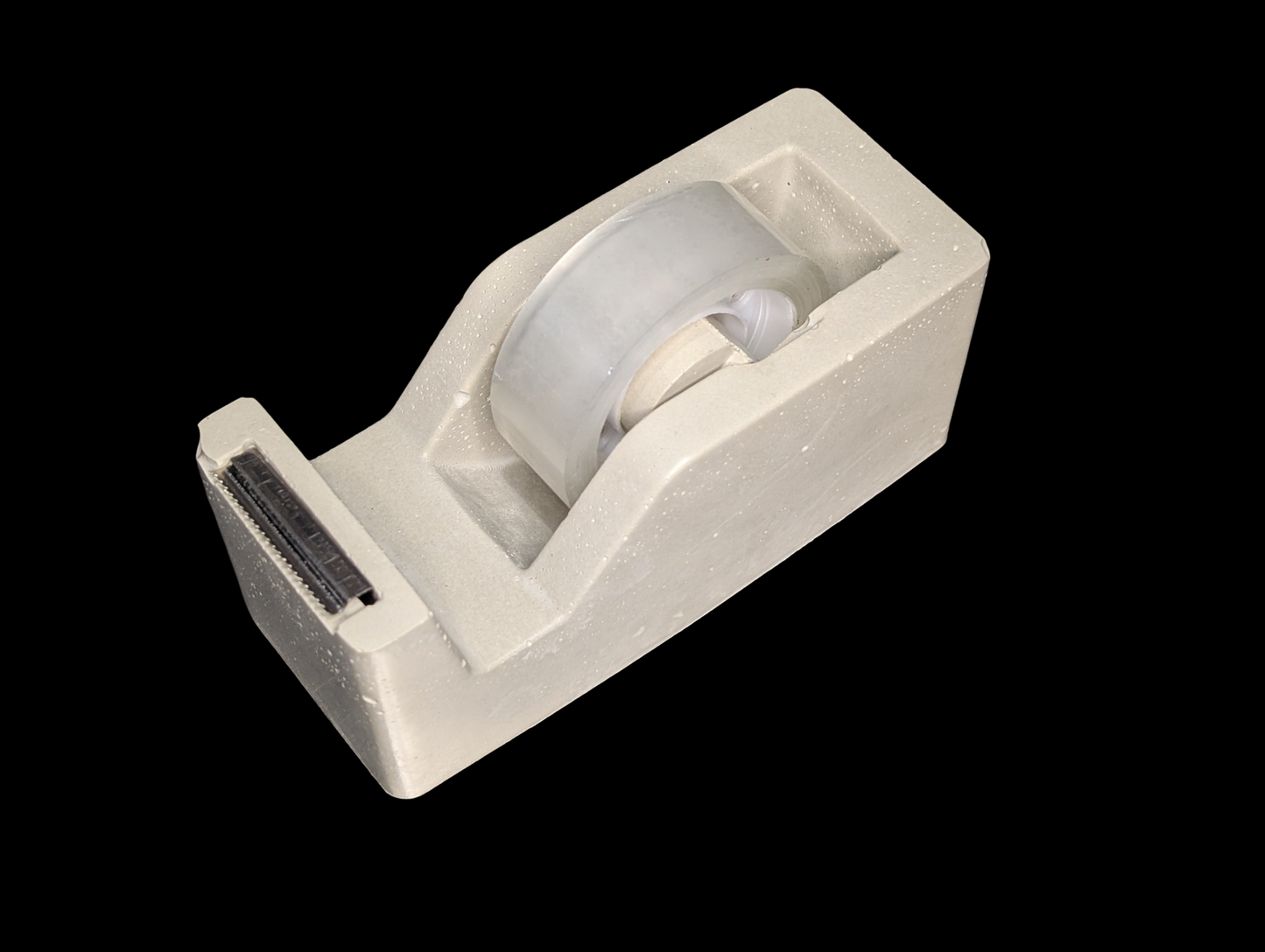 Concrete Tape Dispenser – Minimalist Desk Accessory in Natural or Gray, 4.6"x2", Sealed Cement Office Decor, Optional Jar Add-On