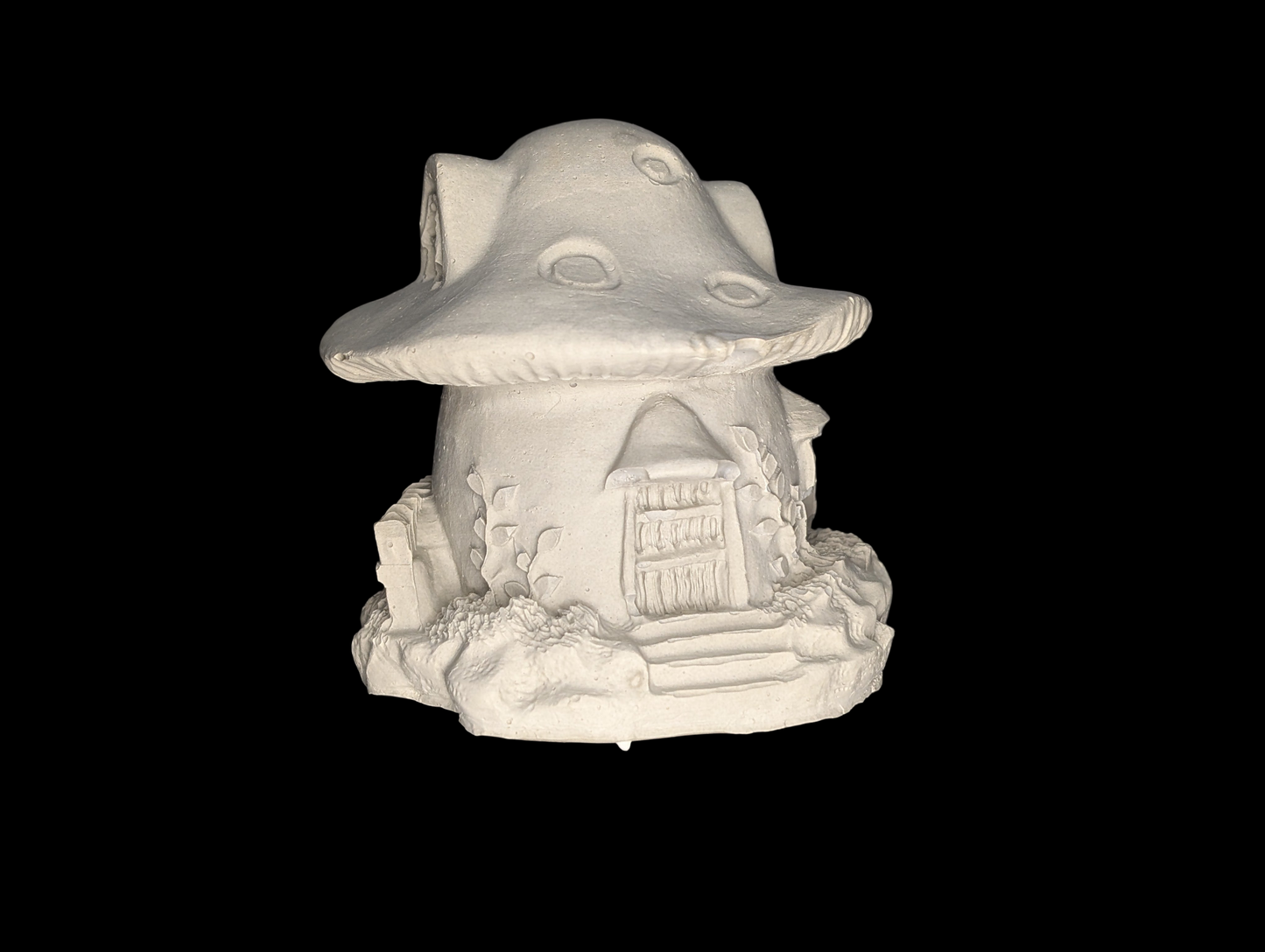 Mini Concrete Mushroom House – Paintable Fairy Garden Decor, DIY Planter Accessory, Shelf or Plant Display, 3.5"x3.7"