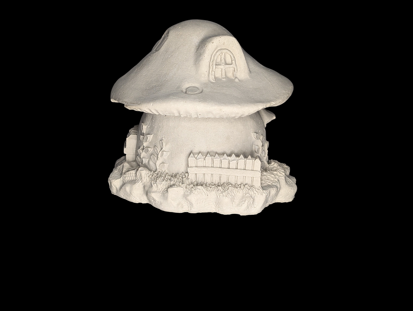 Mini Concrete Mushroom House – Paintable Fairy Garden Decor, DIY Planter Accessory, Shelf or Plant Display, 3.5"x3.7"