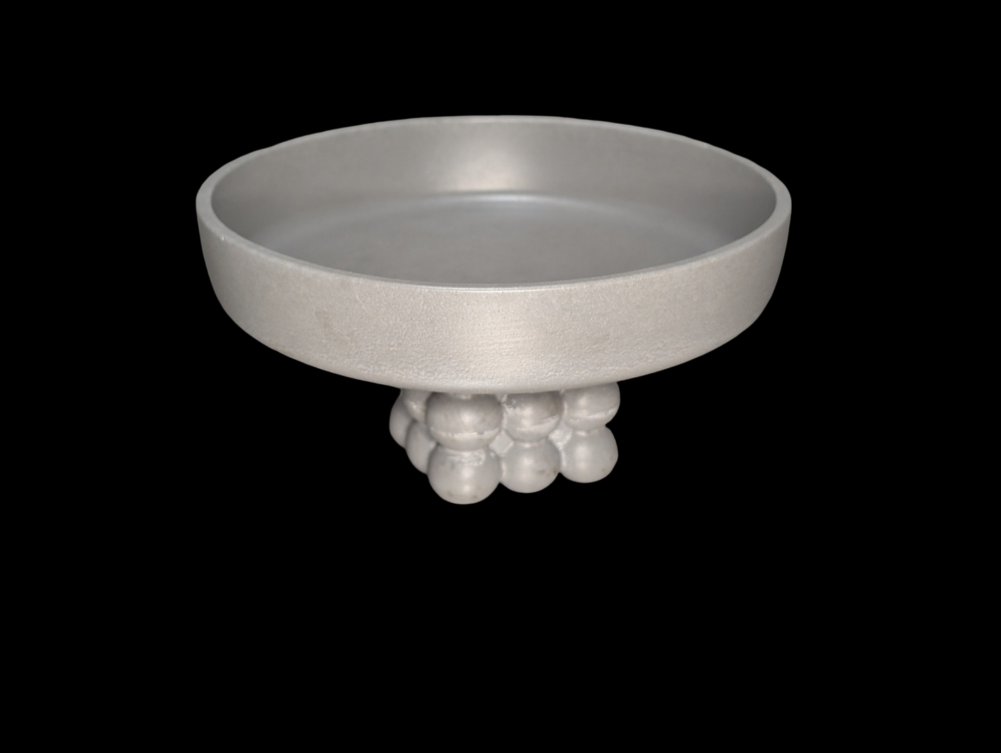Modern Concrete Pedestal Bowl with Sculptural Orb Base – 7" Minimalist Decorative Centerpiece | Unique Bubble Footed Bowl for Shelf, Entryway, or Table