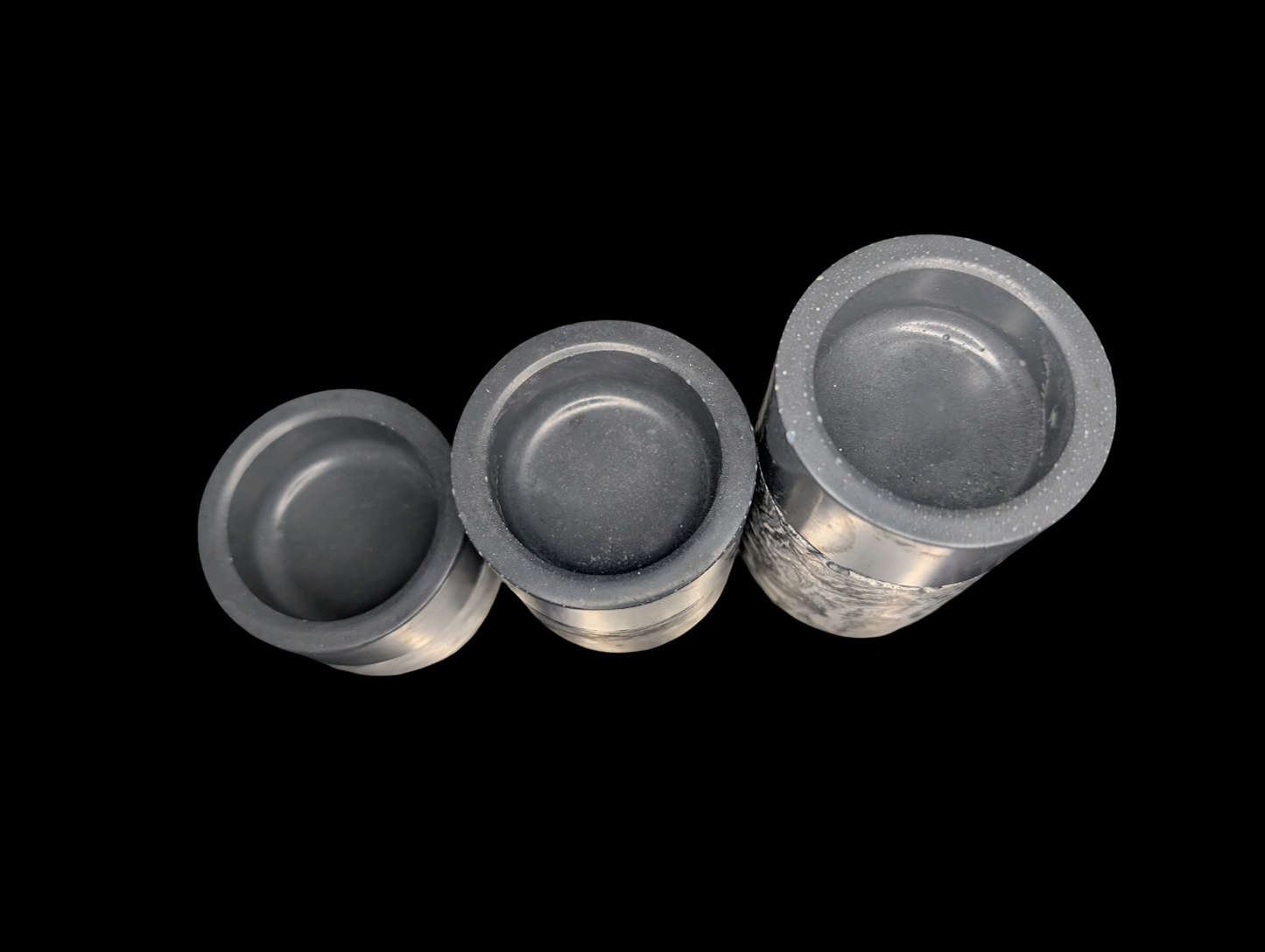 Set of 3 Concrete Tea Light Candle Holders – Gray & Marble Half Design | Modern Minimalist Home Decor | Handmade Cement Candle Set