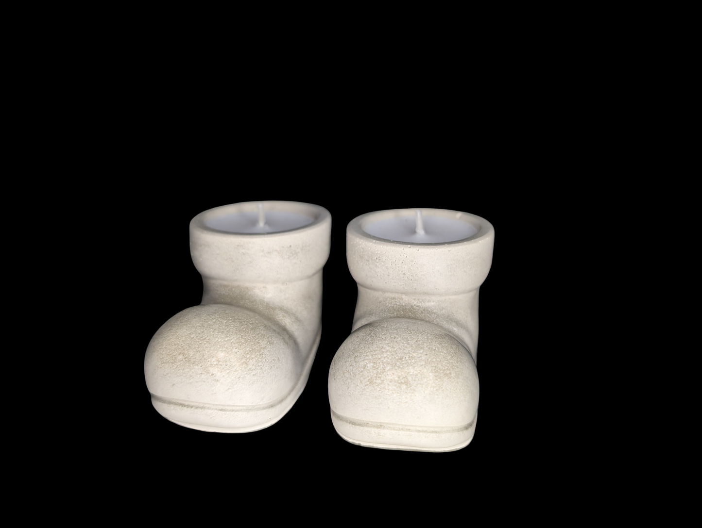 Concrete Santa Boot Tea Light Candle Holders (Set of 2) | Christmas Candle Holders | Unique Holiday Decor | Handmade Natural Concrete