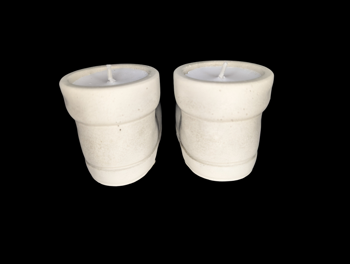 Concrete Santa Boot Tea Light Candle Holders (Set of 2) | Christmas Candle Holders | Unique Holiday Decor | Handmade Natural Concrete
