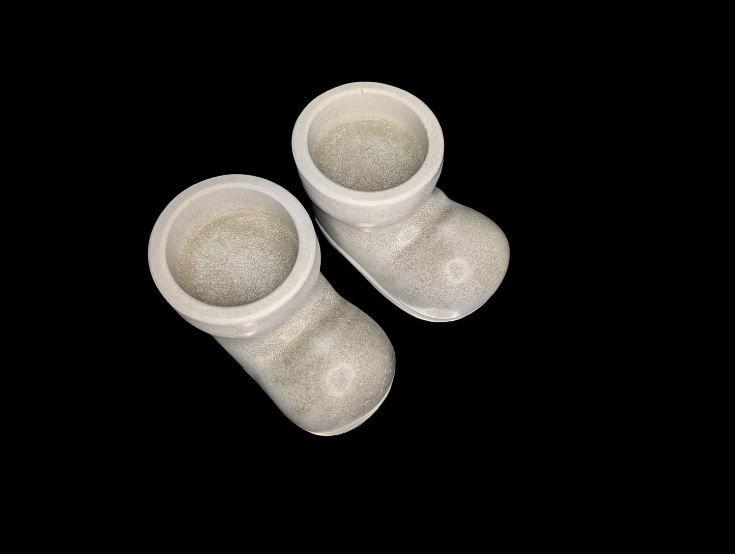 Concrete Santa Boot Tea Light Candle Holders (Set of 2) | Christmas Candle Holders | Unique Holiday Decor | Handmade Natural Concrete
