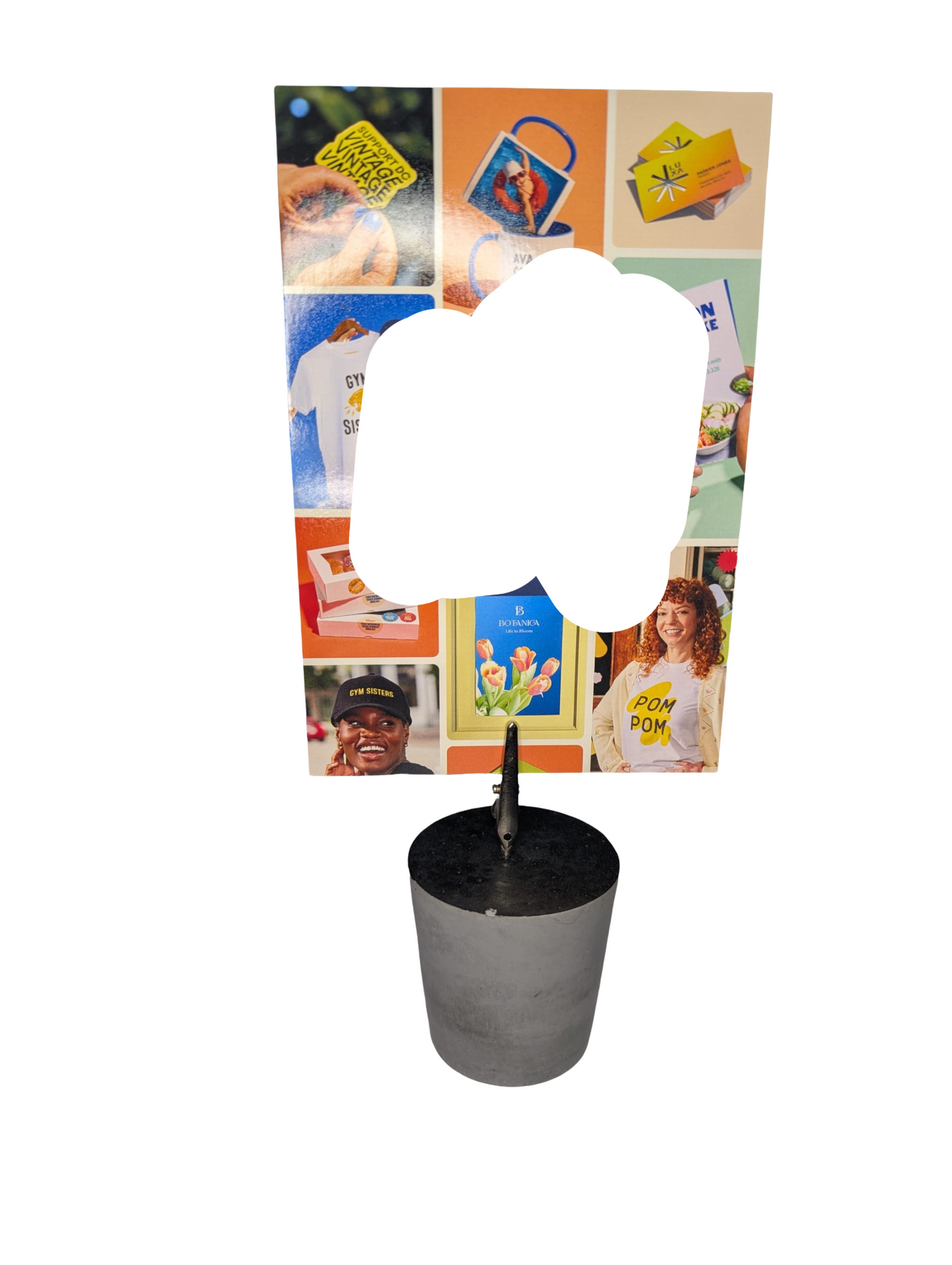 Concrete Picture Holders & Tablecloth Weights | Modern Minimalist Photo Display | Outdoor Table Decor | Handmade Concrete Clip Stand