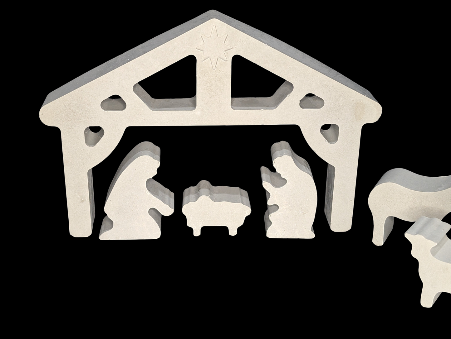 Minimalist Concrete Nativity Set | Modern 9-Piece Christmas Scene | Handmade Natural Concrete Holiday Décor | Neutral Manger Display