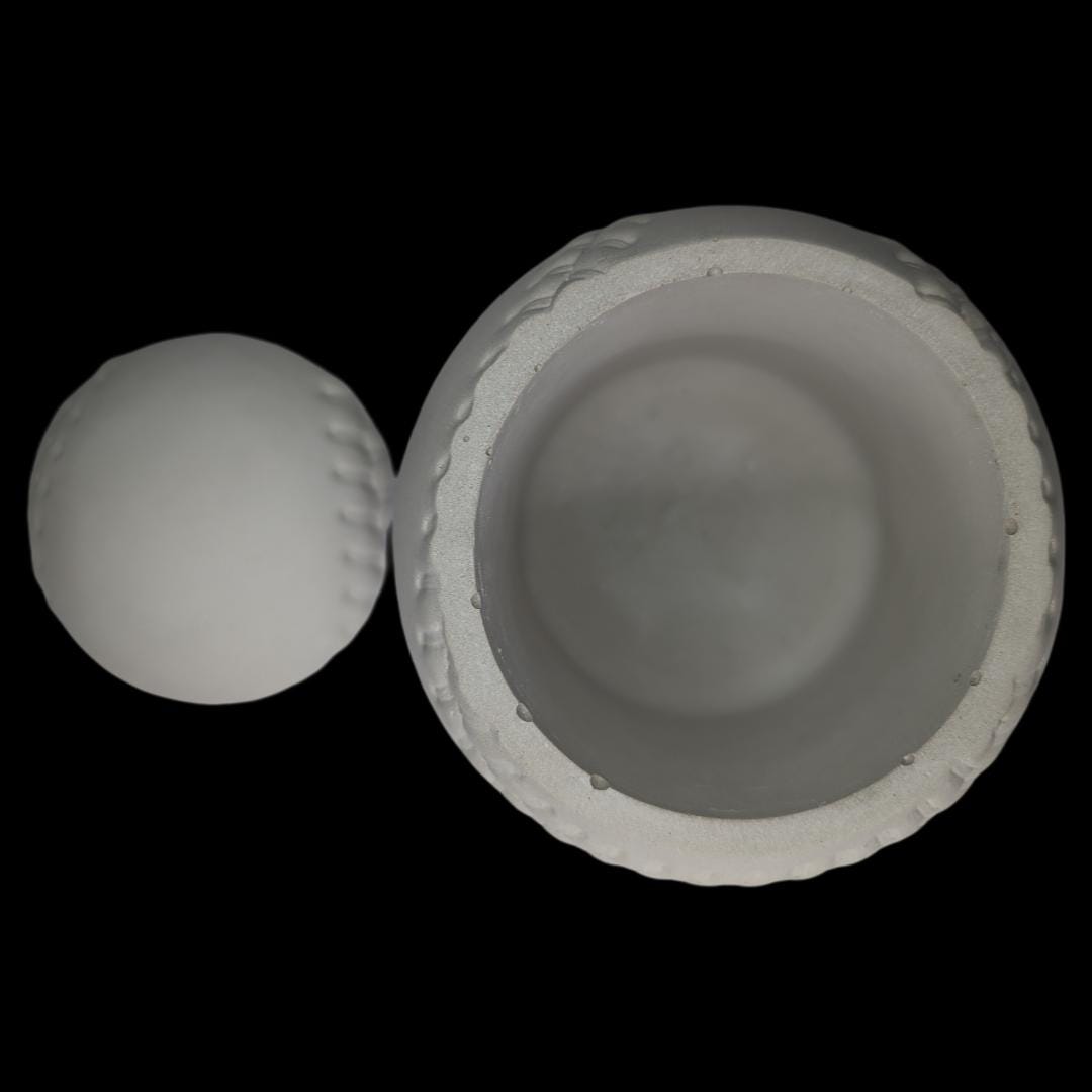 Concrete Baseball Jar – Unique Sports-Themed Storage Container – Handmade Decor