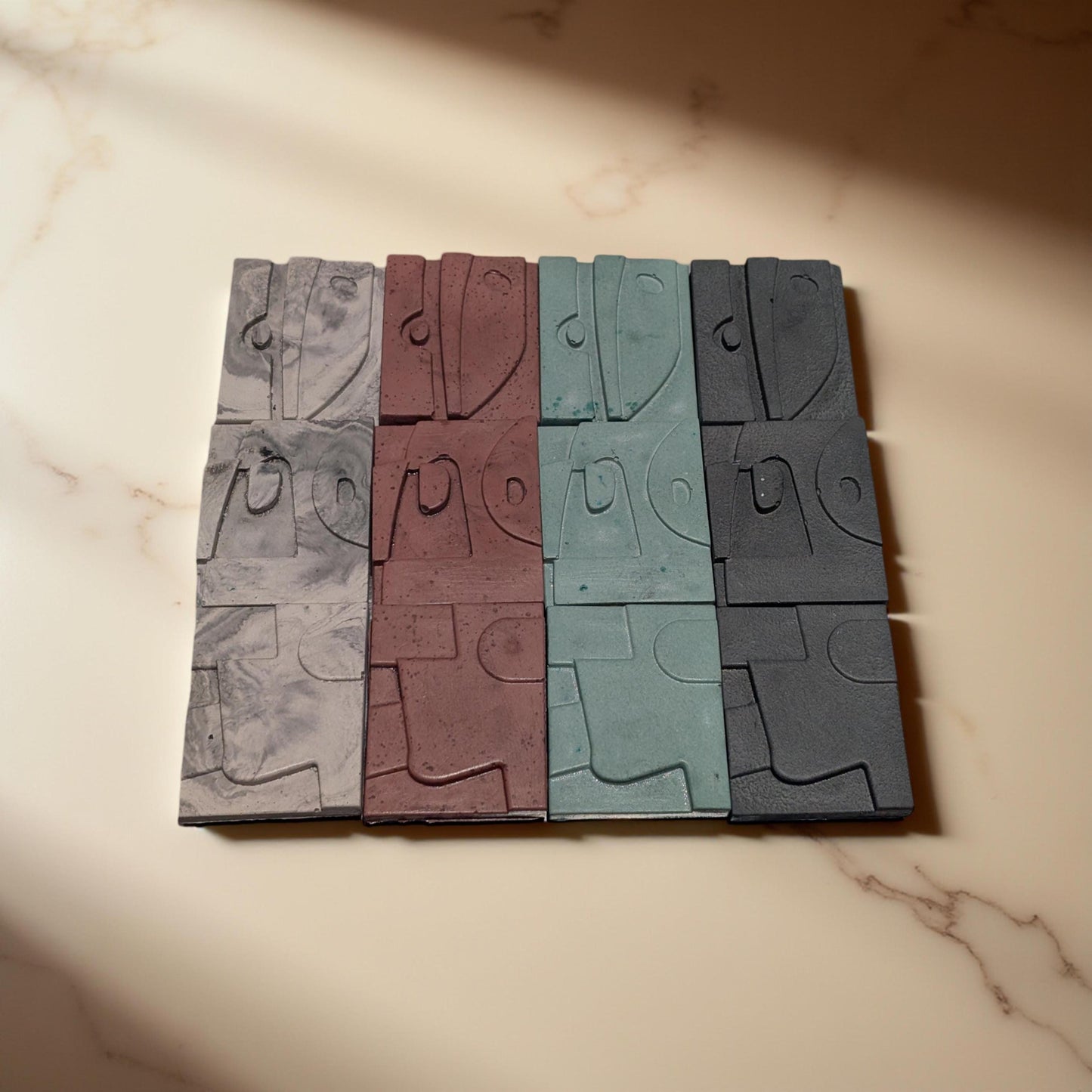 Modern Abstract Concrete Fridge Magnet Set (Pack of 3)