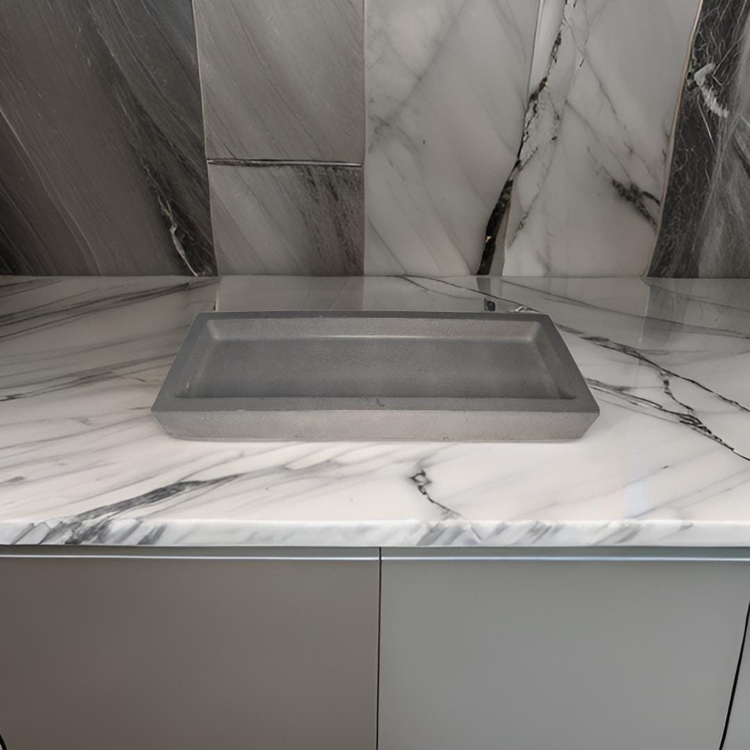 Concrete Rectangle Tray – Modern Catchall in Medium & Large Sizes