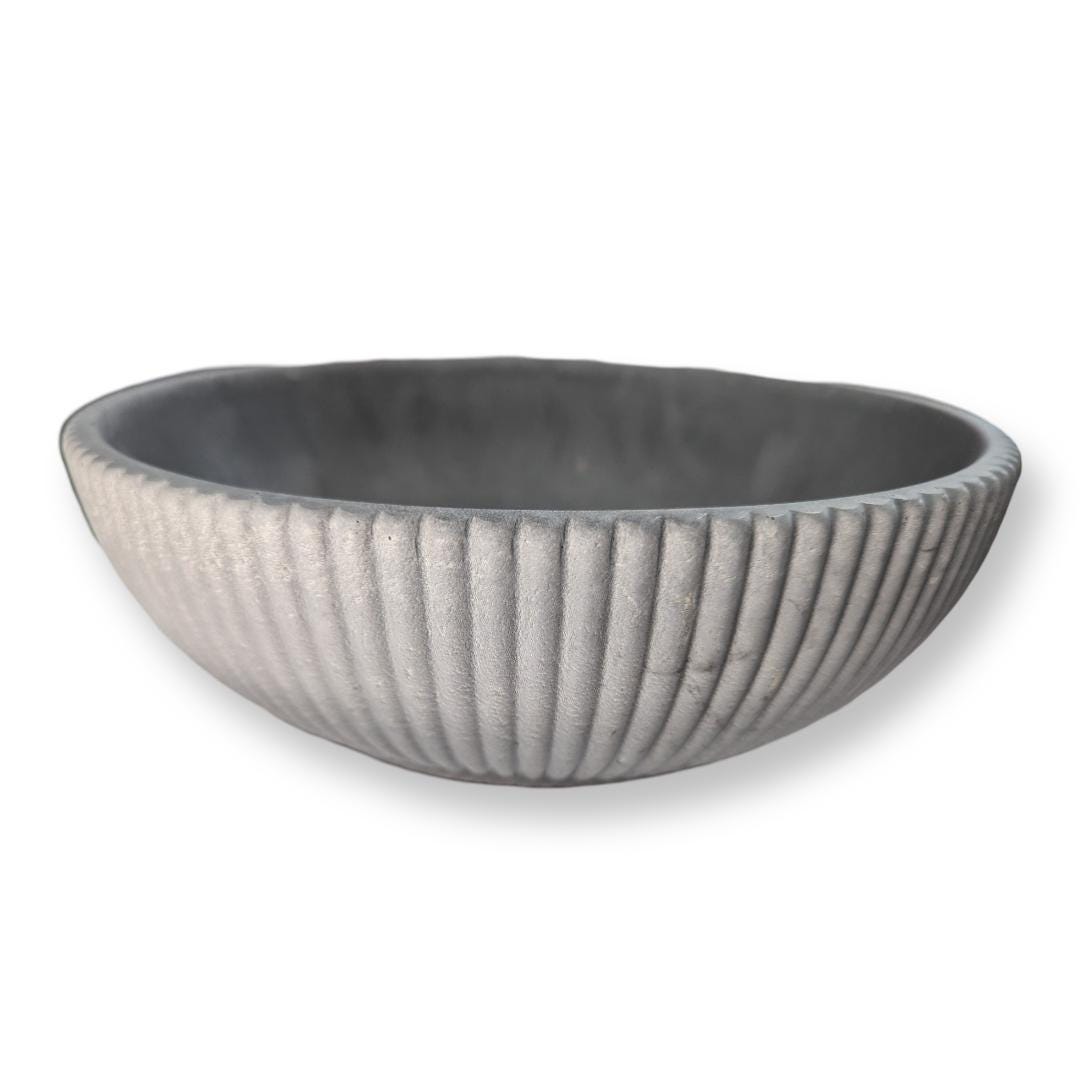 Gray Large Handmade Concrete Bowl – Modern Minimalist Decor