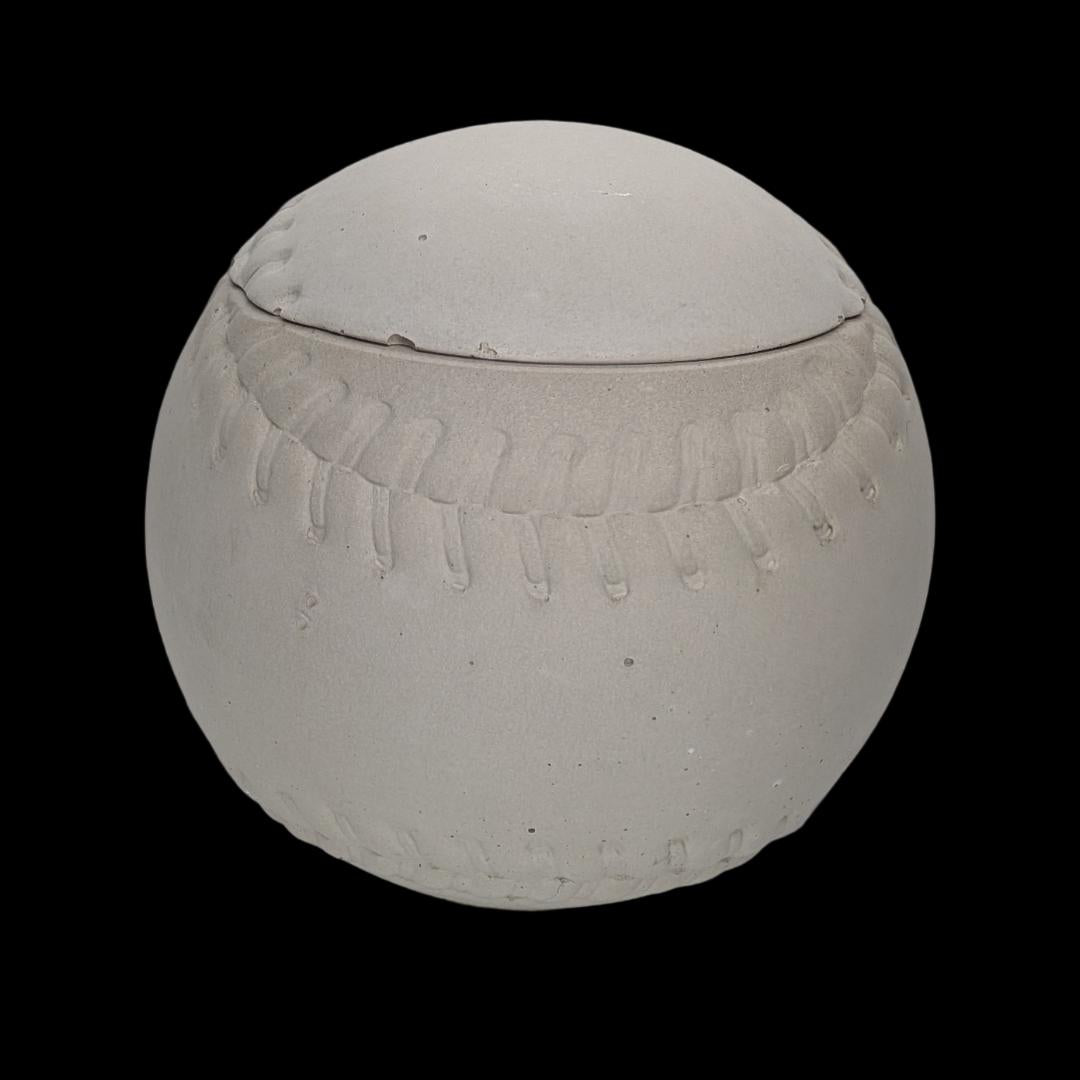 Concrete Baseball Jar – Unique Sports-Themed Storage Container – Handmade Decor