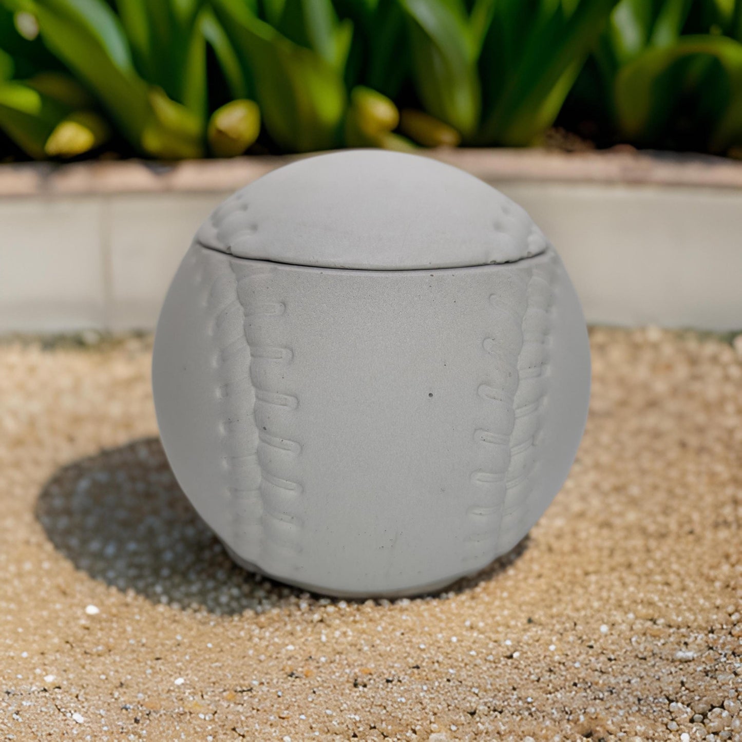 Concrete Baseball Jar – Unique Sports-Themed Storage Container – Handmade Decor