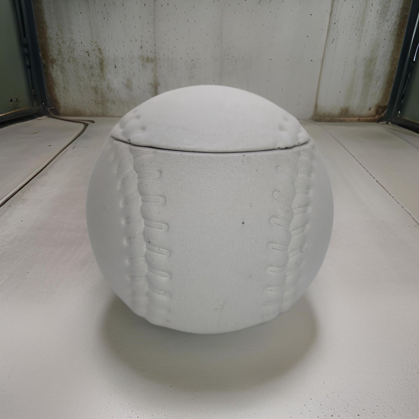 Concrete Baseball Jar – Unique Sports-Themed Storage Container – Handmade Decor