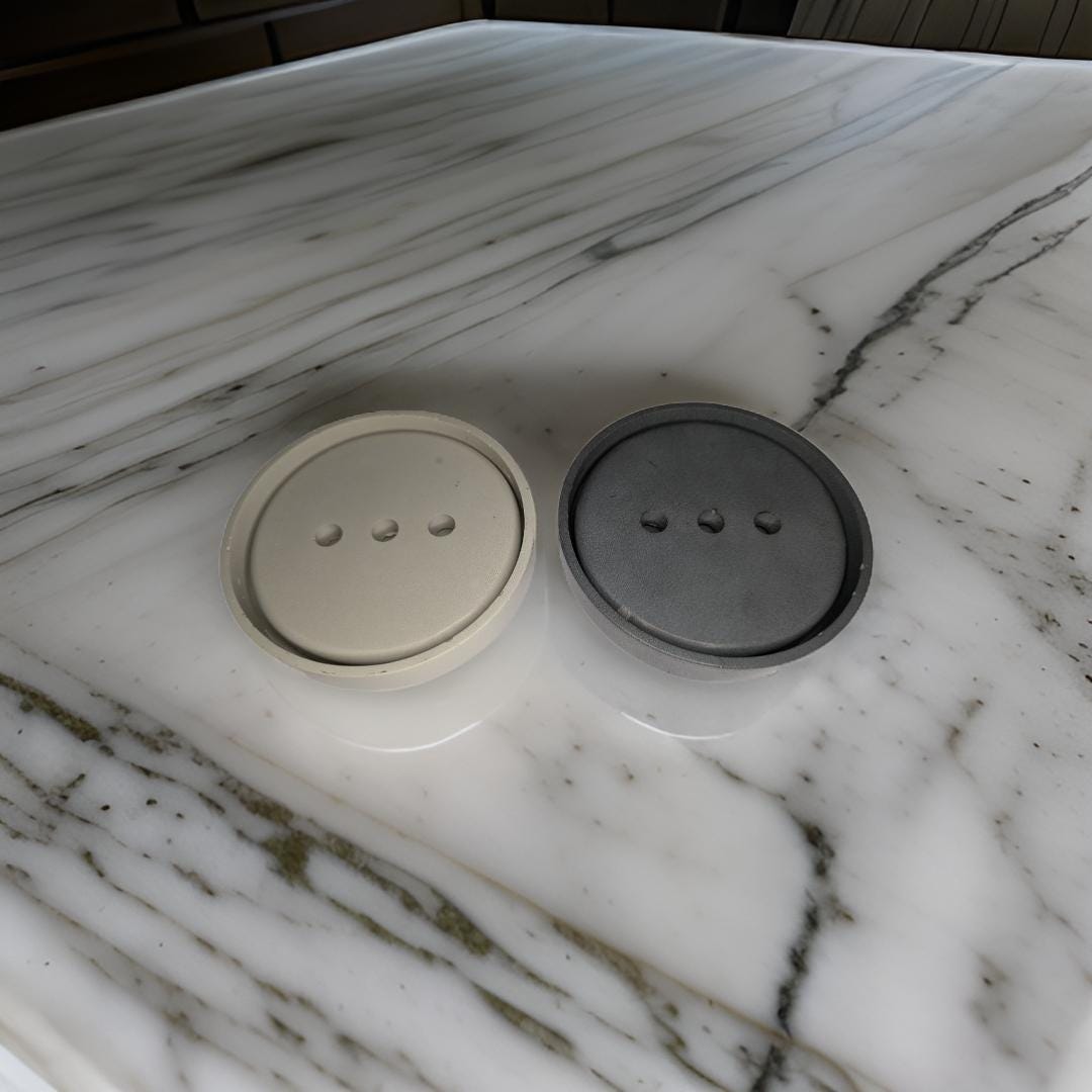 Concrete 2 Piece Soap Dish Set