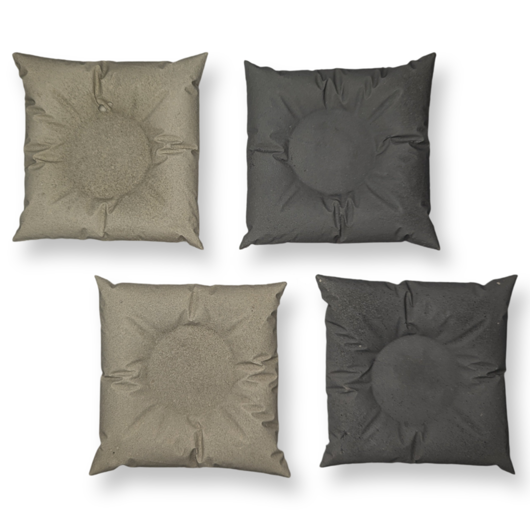 Concrete Pillow Tealight Candle Holders – Set of 2 | Minimalist Home Decor | Handmade Modern Concrete Tea Light Set in Natural or Gray