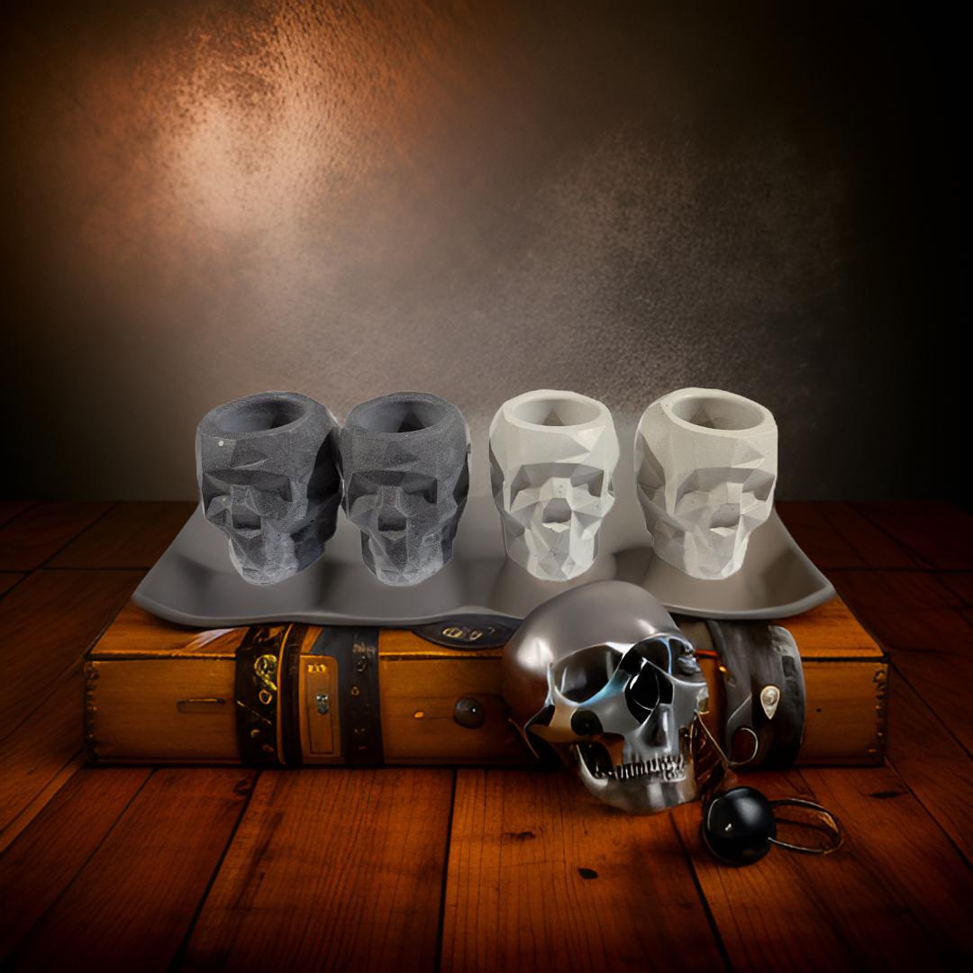 Concrete Skull Planter/Jar