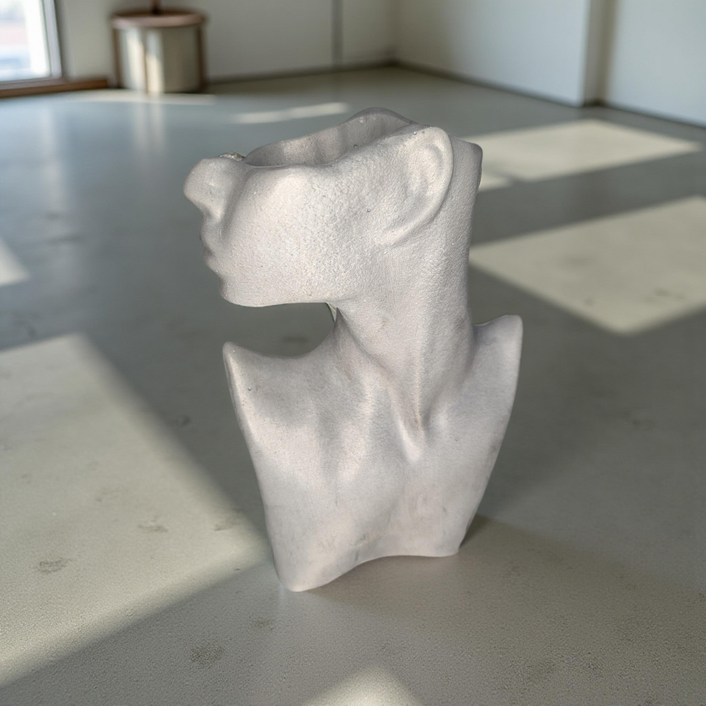 Abstract Concrete Woman Vase – Modern Feminine Sculpture, Minimalist Home Decor