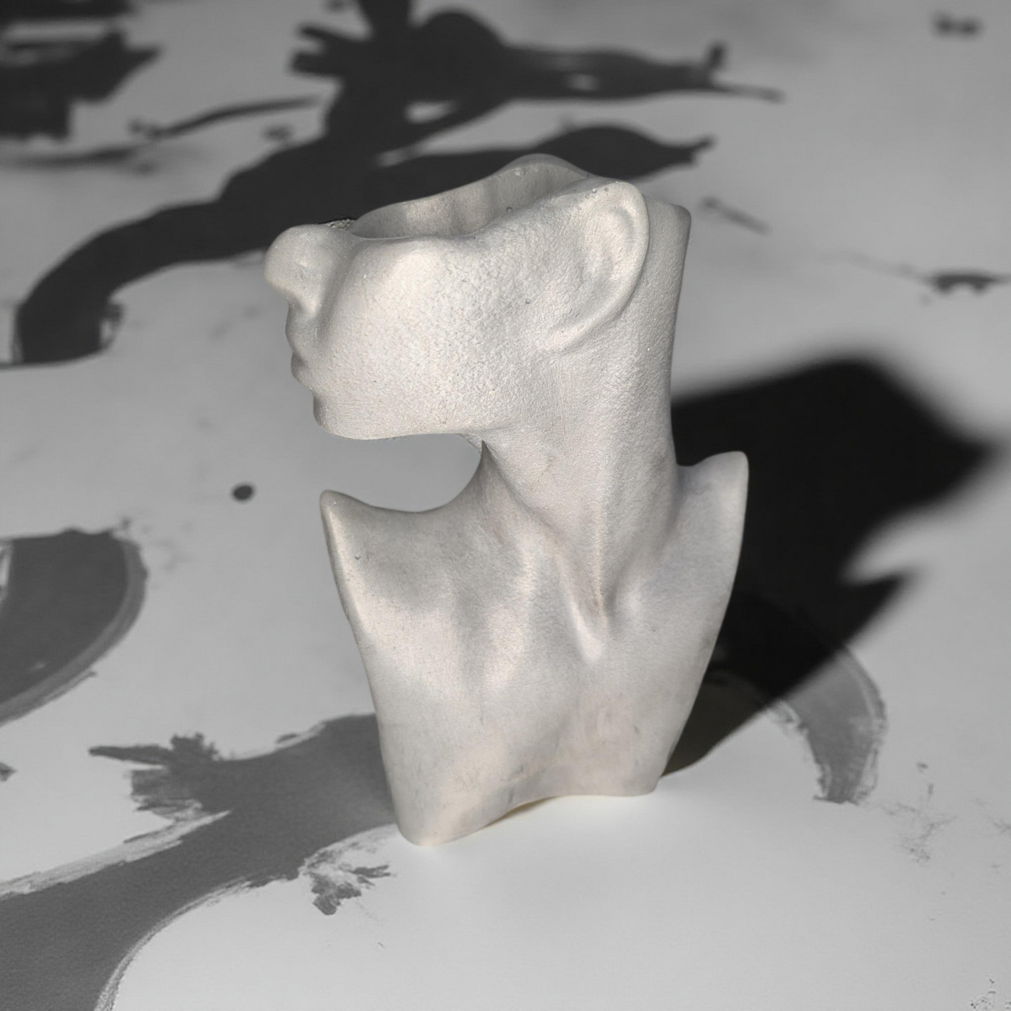 Abstract Concrete Woman Vase – Modern Feminine Sculpture, Minimalist Home Decor