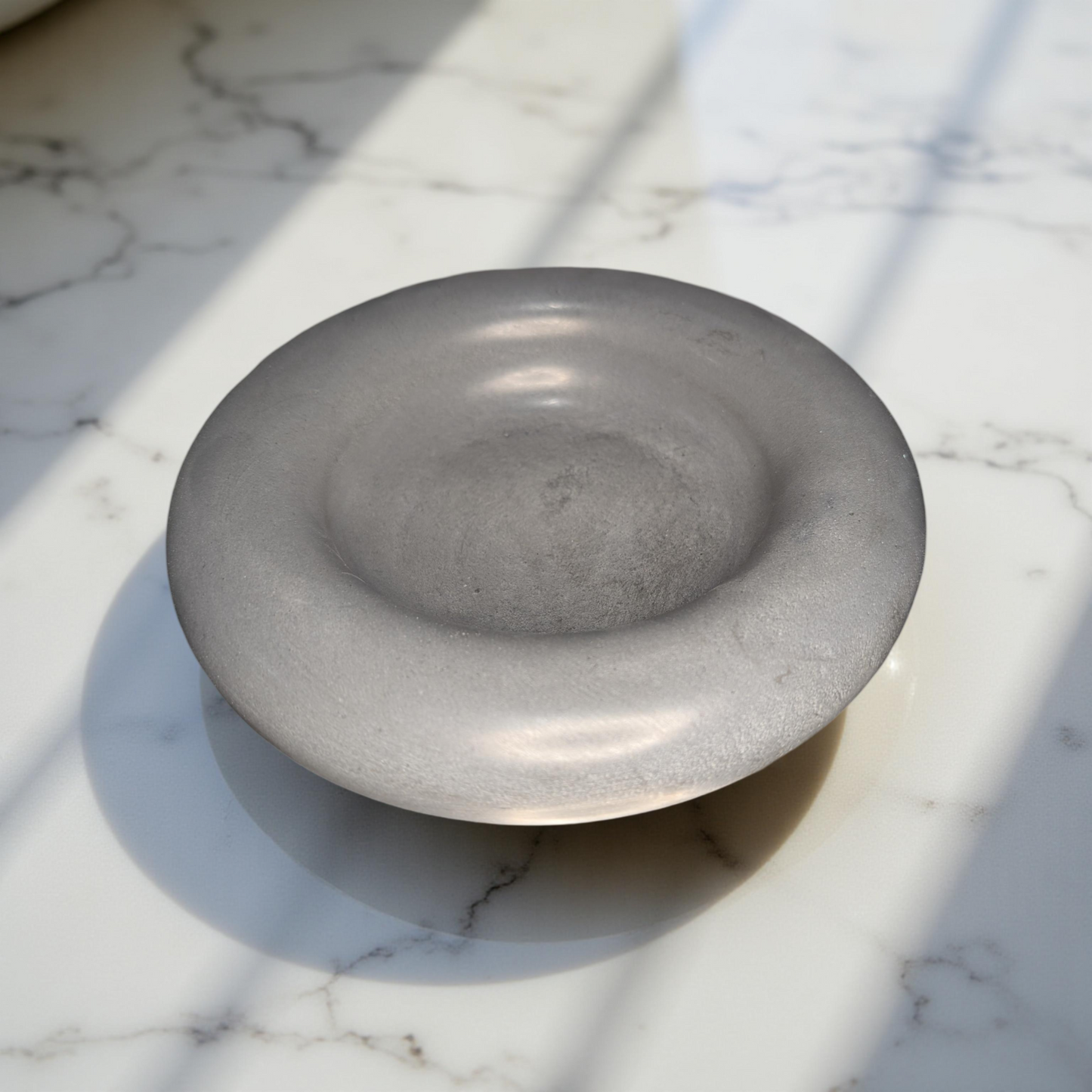 Modern Concrete Catchall Tray – Minimalist Round 7.8 Inch Decorative Dish