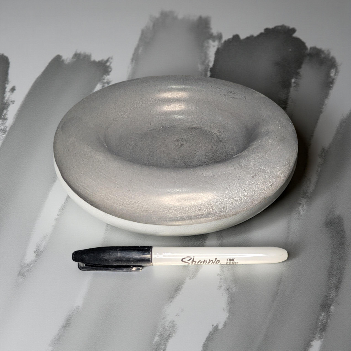 Modern Concrete Catchall Tray – Minimalist Round 7.8 Inch Decorative Dish