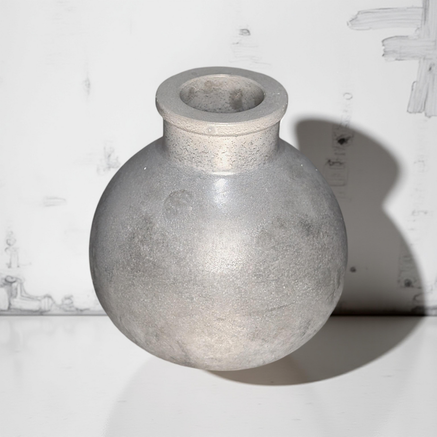 Small Round Concrete Vase | Minimalist Bud Vase & Propagation Station | Modern Industrial Cement Decor | Handmade Gray Accent Pot