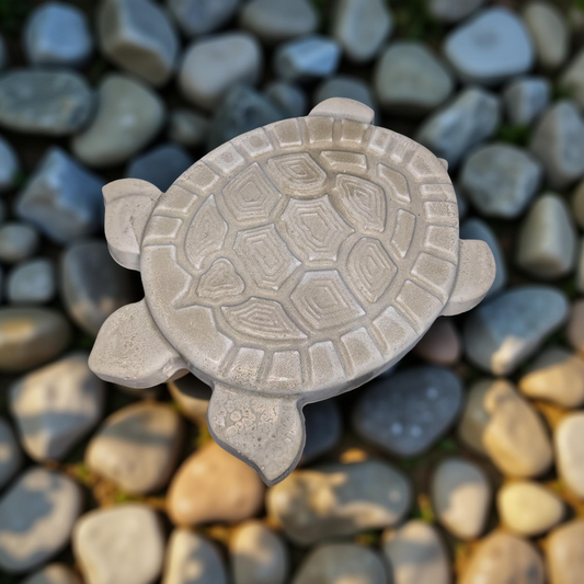 Concrete Turtle Stepping Stone – Garden Turtle Decor – Paintable Cement Yard Art – Outdoor Pathway Stone – Unsealed – DIY Turtle Craft for Lawn & Landscaping