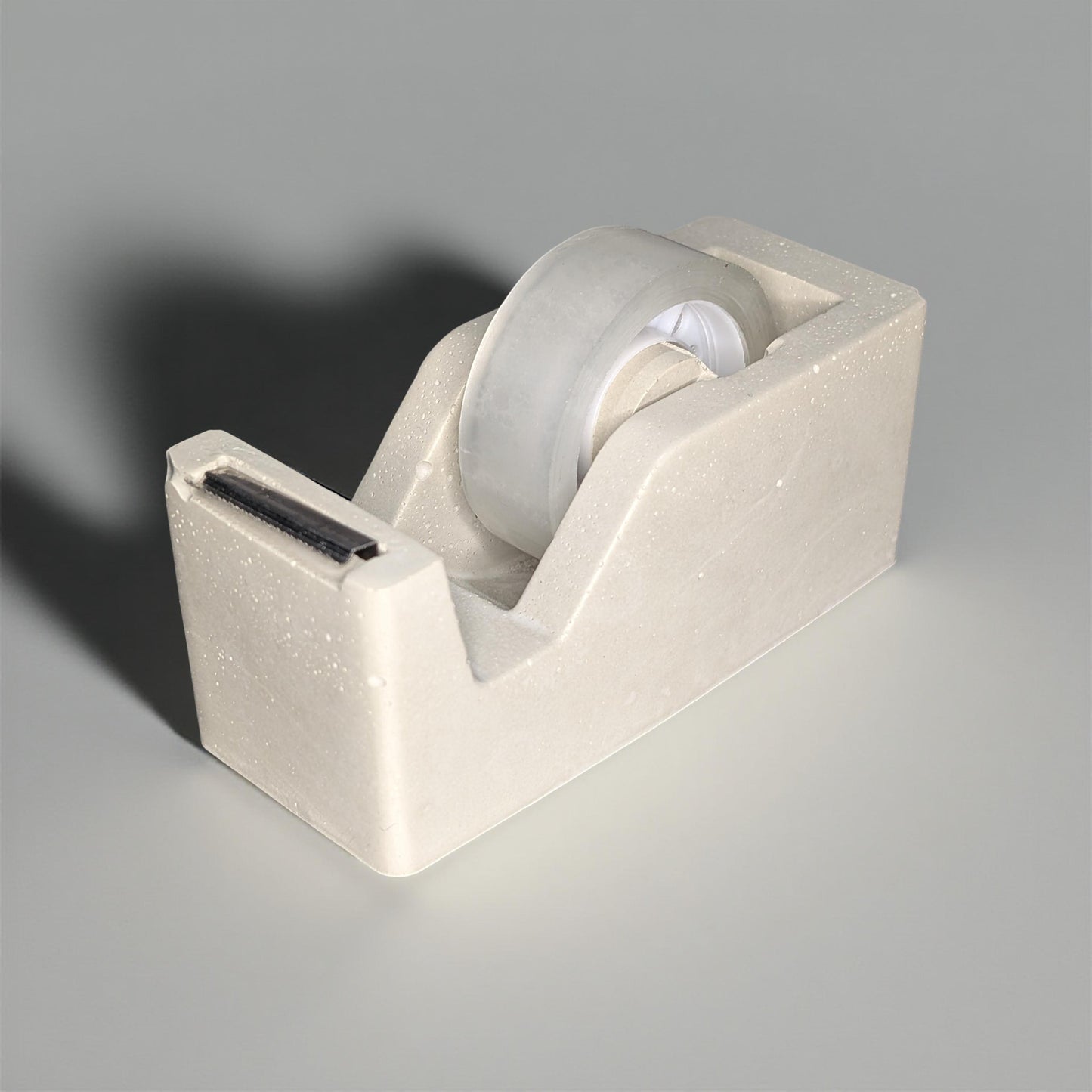 Concrete Tape Dispenser – Minimalist Desk Accessory in Natural or Gray, 4.6"x2", Sealed Cement Office Decor, Optional Jar Add-On