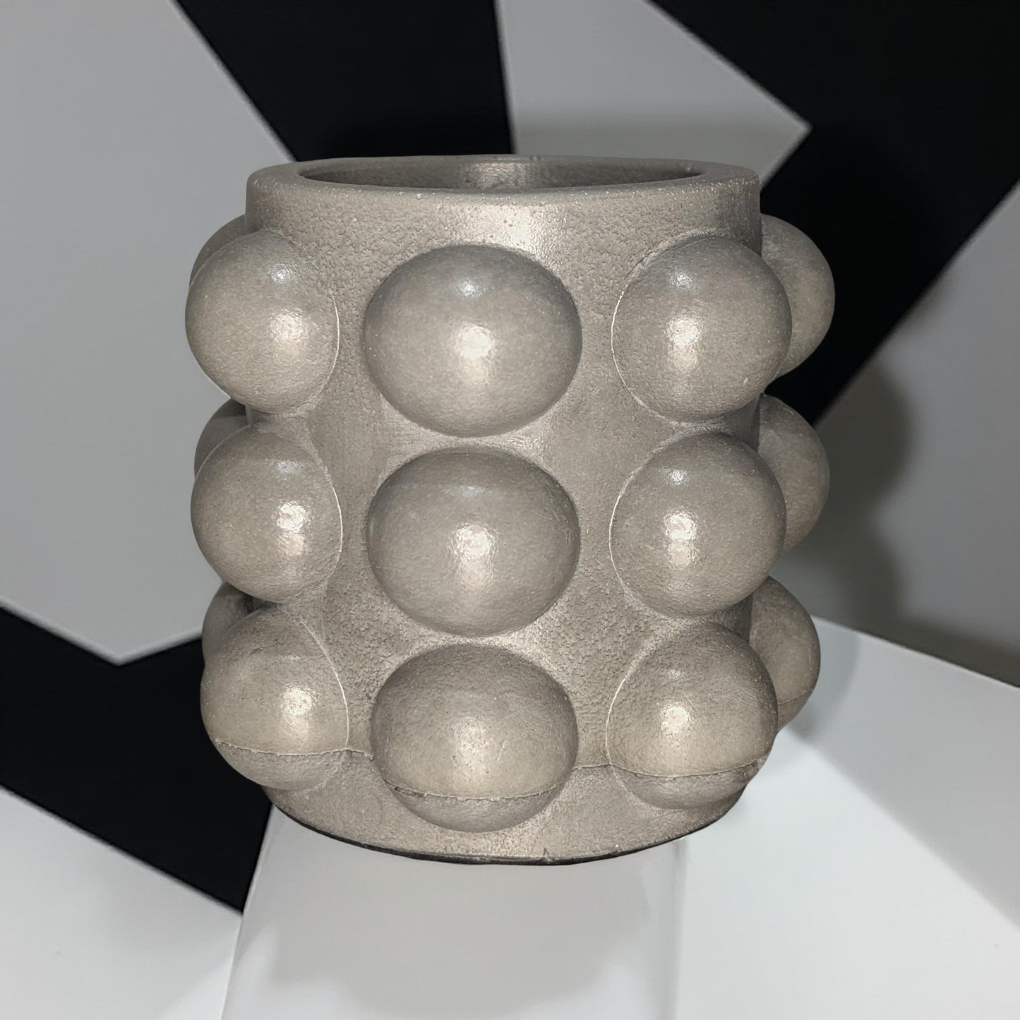 Concrete Bubble Jar – Modern Decorative Storage for Cotton Balls, Cotton Rounds, Pens, and Desk Accessories