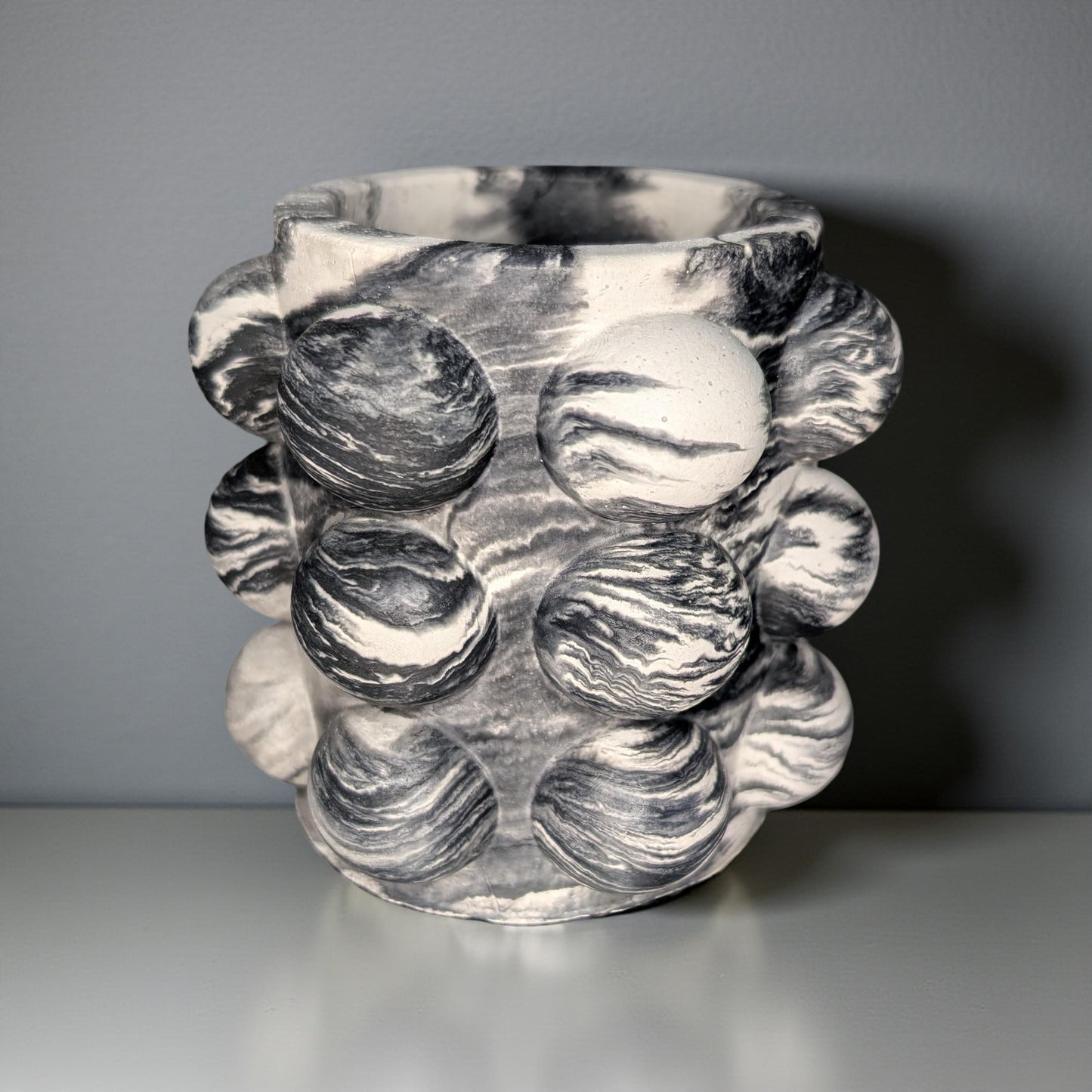 Concrete Bubble Jar – Modern Decorative Storage for Cotton Balls, Cotton Rounds, Pens, and Desk Accessories