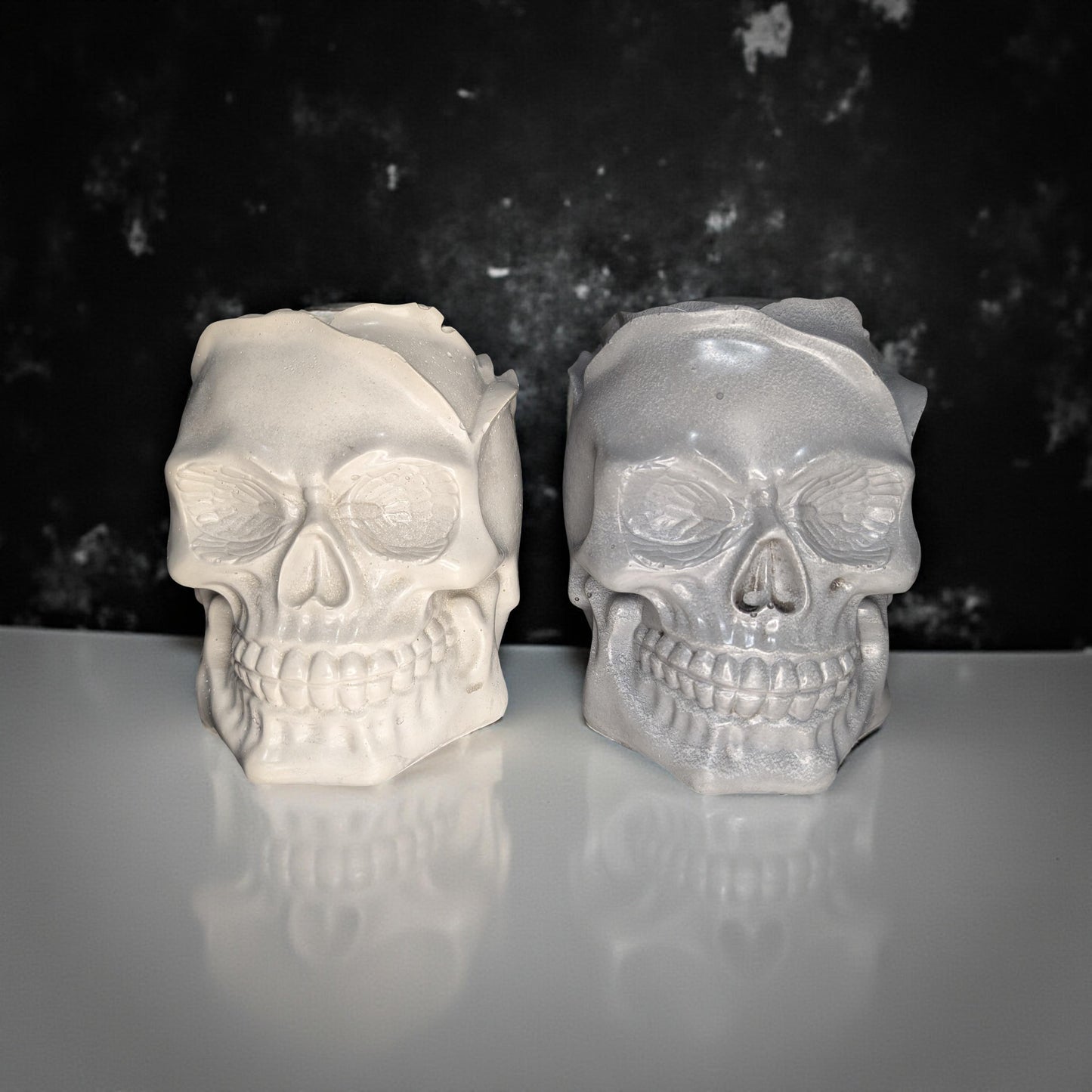 Concrete Skull Jar | Heavyweight Decorative Skull Container | Gothic Home Decor | Halloween Decoration | Unique Concrete Storage