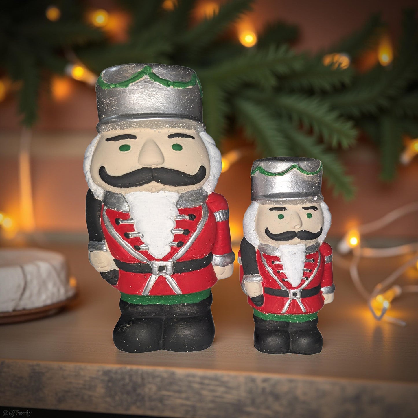 Handmade Concrete Nutcracker Figurines | Paintable or Hand-Painted Christmas Decor | Modern Holiday Shelf Accent | Unique Nutcracker Gift