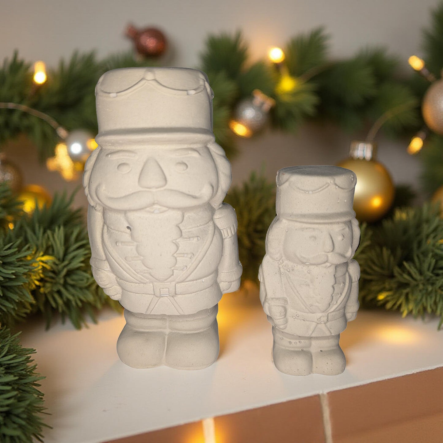 Handmade Concrete Nutcracker Figurines | Paintable or Hand-Painted Christmas Decor | Modern Holiday Shelf Accent | Unique Nutcracker Gift