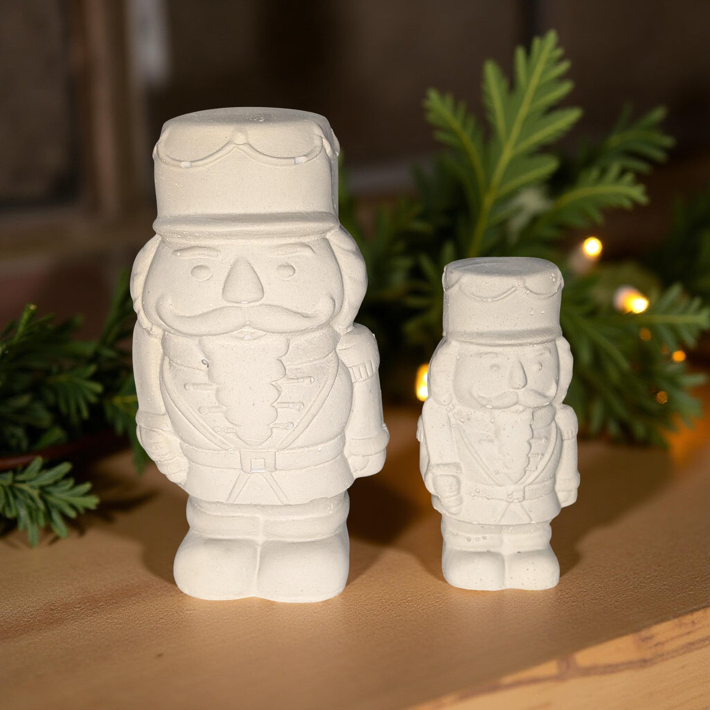 Handmade Concrete Nutcracker Figurines | Paintable or Hand-Painted Christmas Decor | Modern Holiday Shelf Accent | Unique Nutcracker Gift