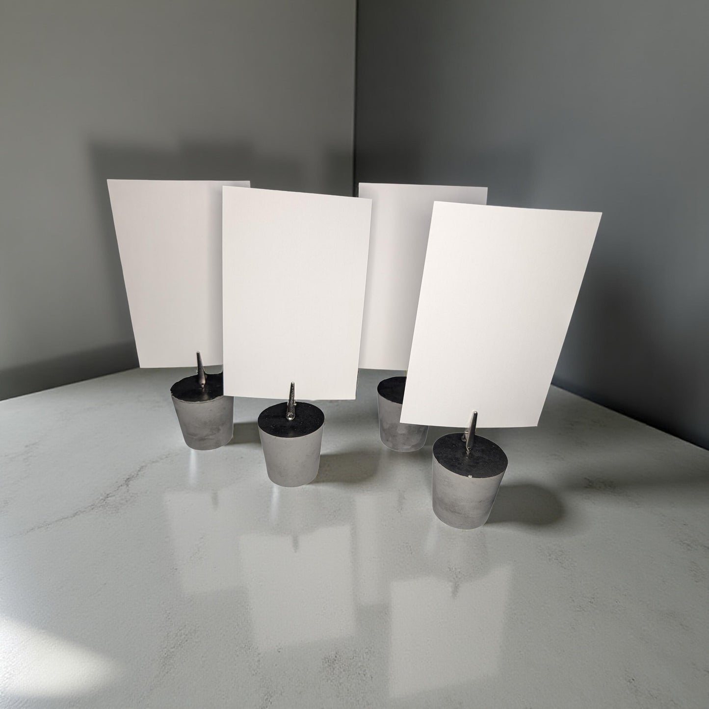 Concrete Picture Holders & Tablecloth Weights | Modern Minimalist Photo Display | Outdoor Table Decor | Handmade Concrete Clip Stand
