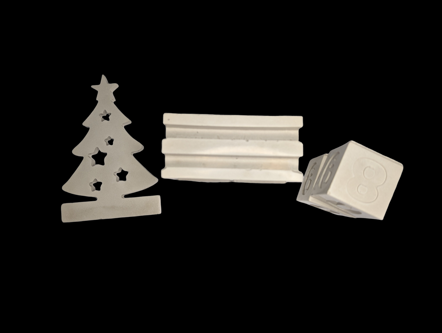 Handmade Concrete Christmas Countdown | Modern Advent Calendar | Paintable Holiday Decor | Minimalist Christmas Tree Block Set