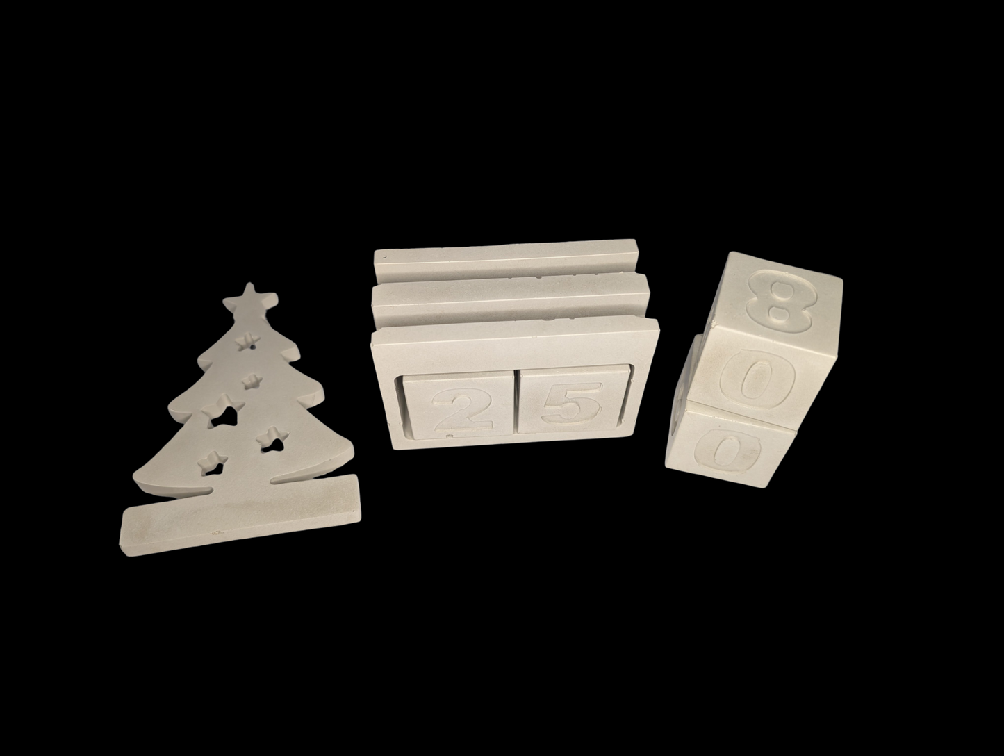 Handmade Concrete Christmas Countdown | Modern Advent Calendar | Paintable Holiday Decor | Minimalist Christmas Tree Block Set