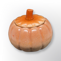 Concrete Pumpkin Jar with Lid | Halloween Candy Dish | Modern Fall Candle Vessel | Cement Pumpkin Trinket Box | Autumn Jewelry Storage