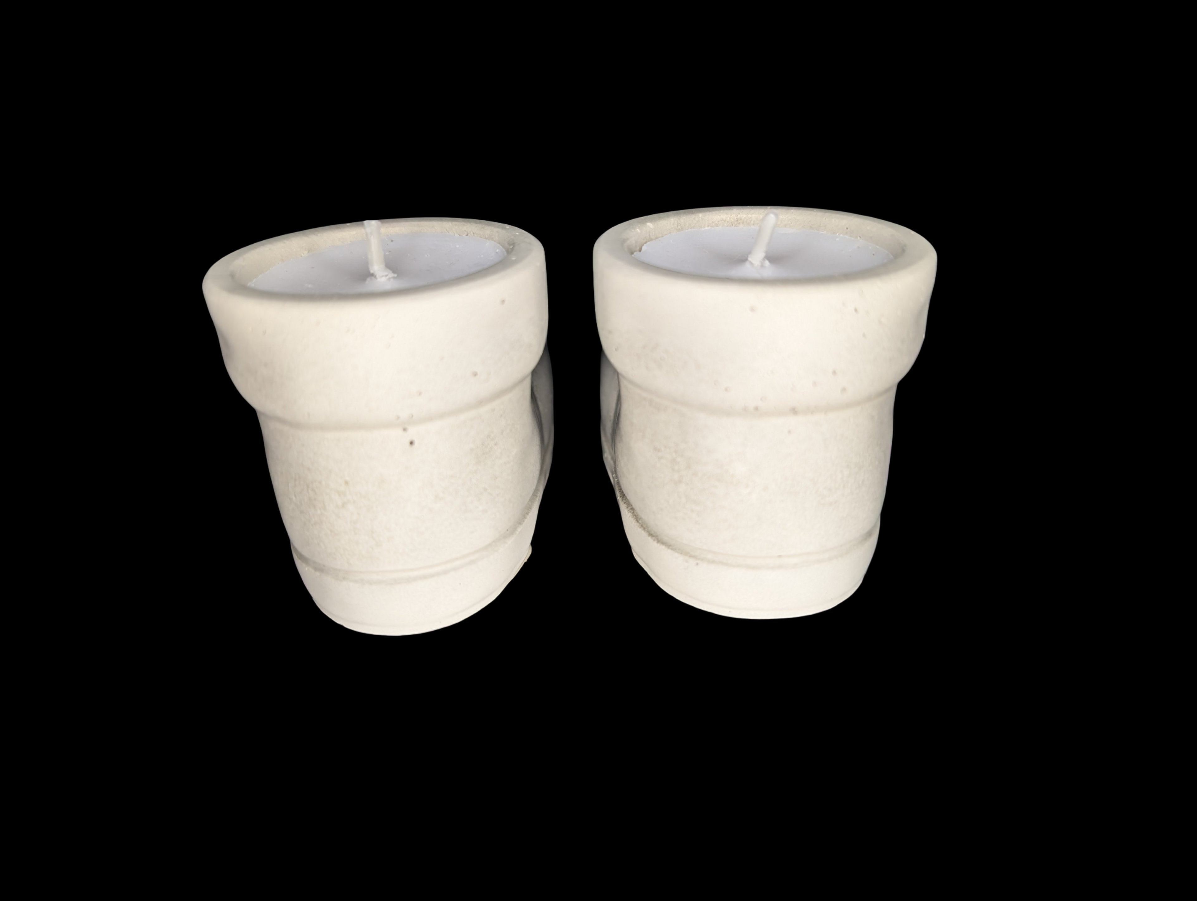 Concrete Santa Boot Tea Light Candle Holders (Set of 2) | Christmas Candle Holders | Unique Holiday Decor | Handmade Natural Concrete