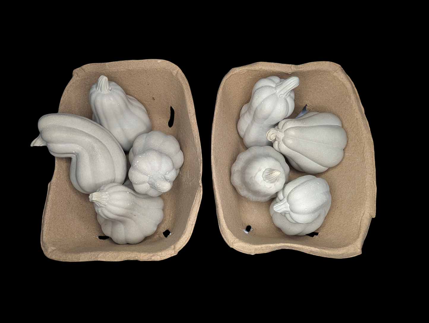 Concrete Fall Gourds – Handmade Decorative Gourds in Orange, Natural Concrete & Blue | Rustic Autumn Home Decor | Buy Individually or as a Bundle