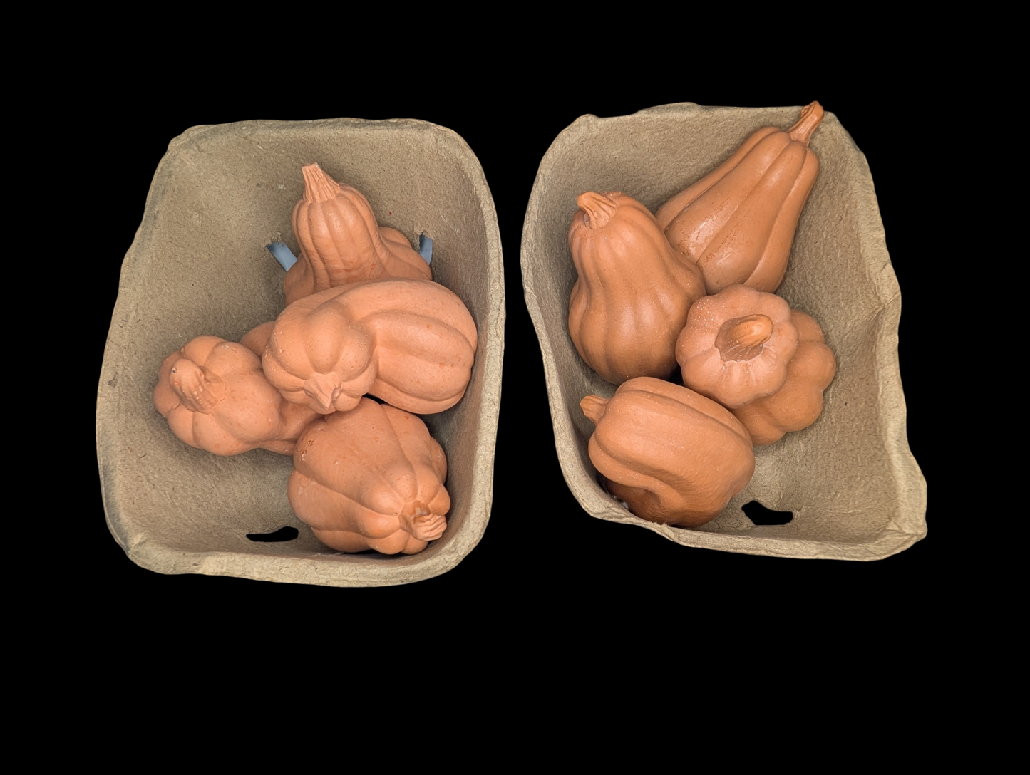 Concrete Fall Gourds – Handmade Decorative Gourds in Orange, Natural Concrete & Blue | Rustic Autumn Home Decor | Buy Individually or as a Bundle