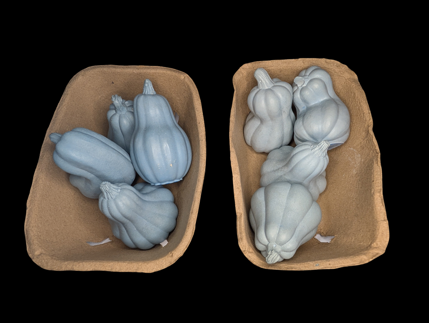 Concrete Fall Gourds – Handmade Decorative Gourds in Orange, Natural Concrete & Blue | Rustic Autumn Home Decor | Buy Individually or as a Bundle