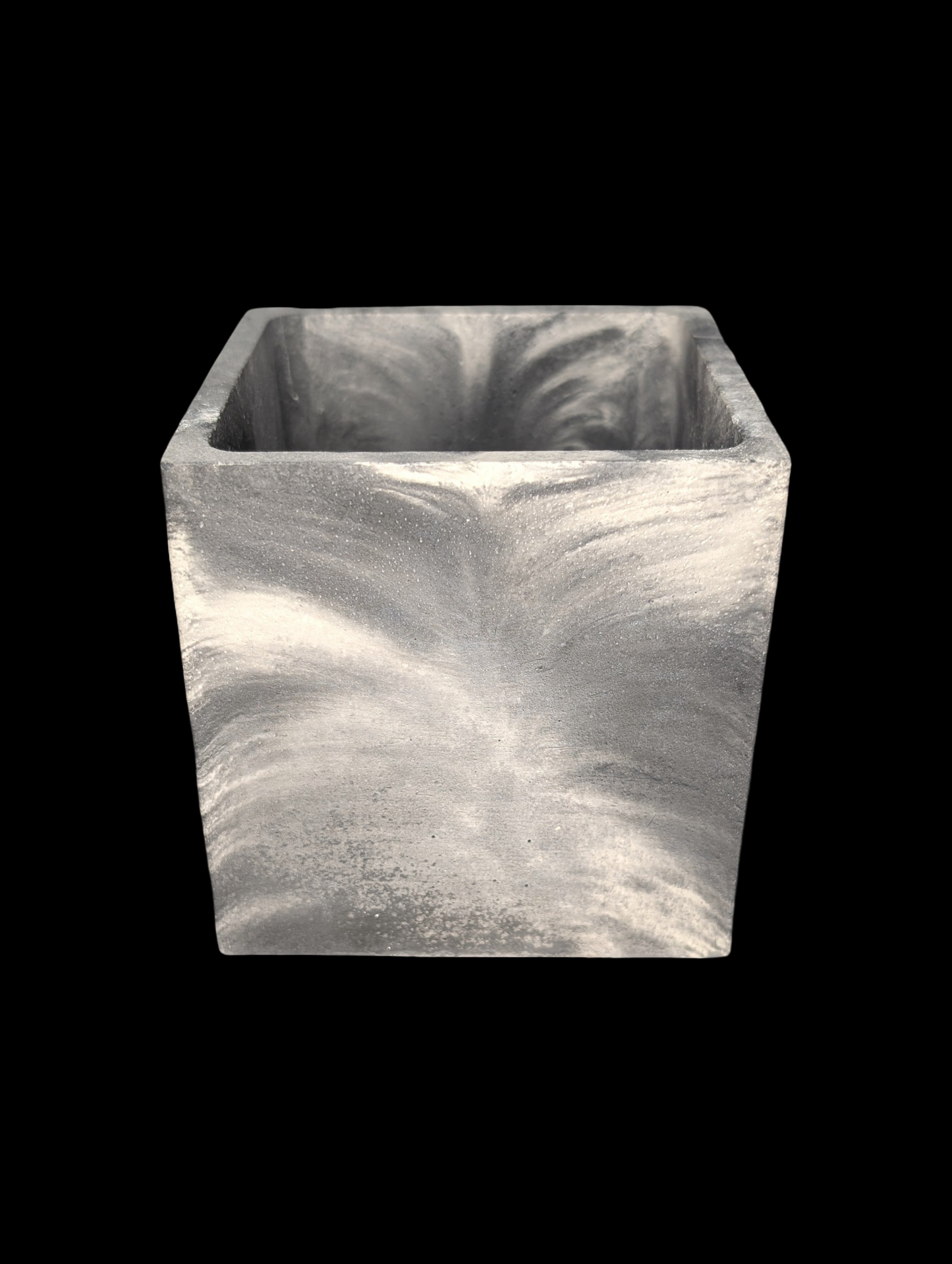 Square Concrete Planter with Drain Hole – 3.9” Modern Cement Pot – Marble, Natural Concrete, or Gray – Indoor Outdoor Succulent or Cactus Planter