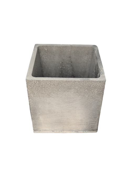 Square Concrete Planter with Drain Hole – 3.9” Modern Cement Pot – Marble, Natural Concrete, or Gray – Indoor Outdoor Succulent or Cactus Planter
