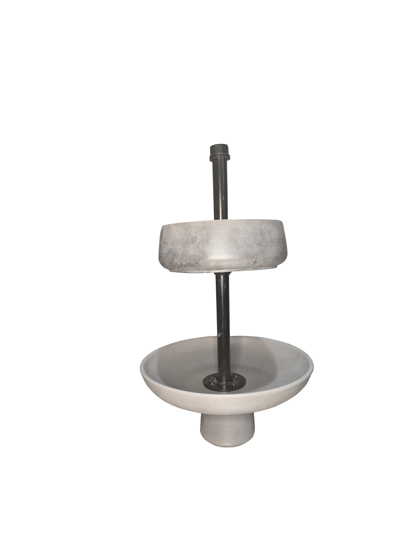 Handmade Concrete Tiered Tray with Adjustable Top | 19" Tall Modern Industrial Display Stand | 2-Tier Concrete Bowl Organizer