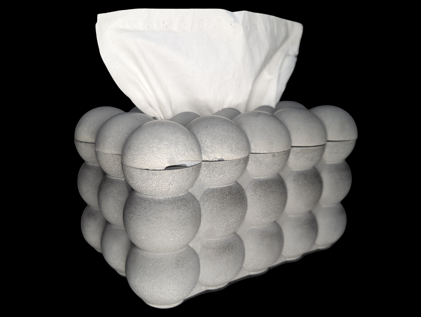 Modern Concrete Bubble Tissue Box | Handmade Minimalist Tissue Holder or Storage Box | Gray Sculptural Home Decor