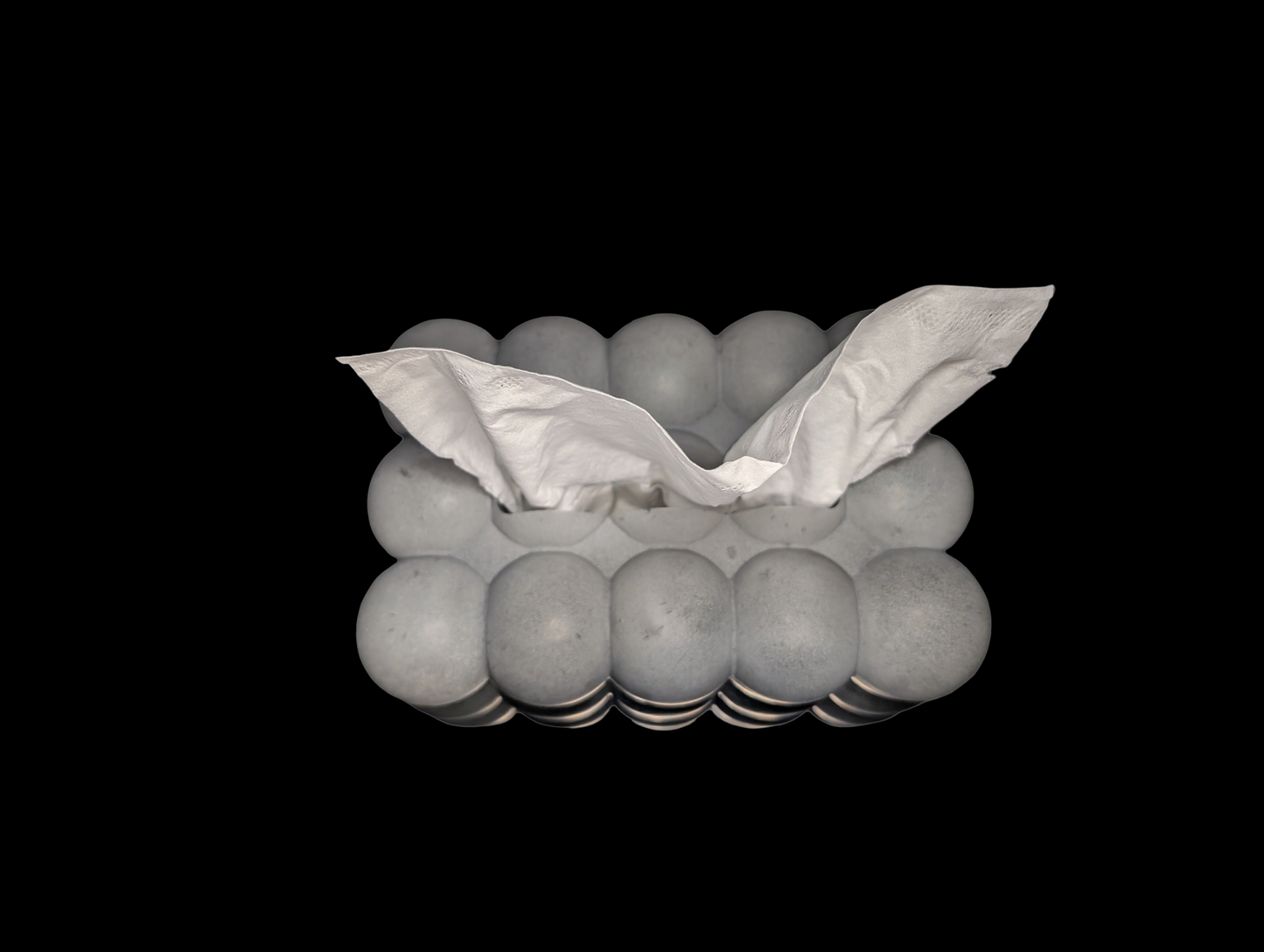 Modern Concrete Bubble Tissue Box | Handmade Minimalist Tissue Holder or Storage Box | Gray Sculptural Home Decor