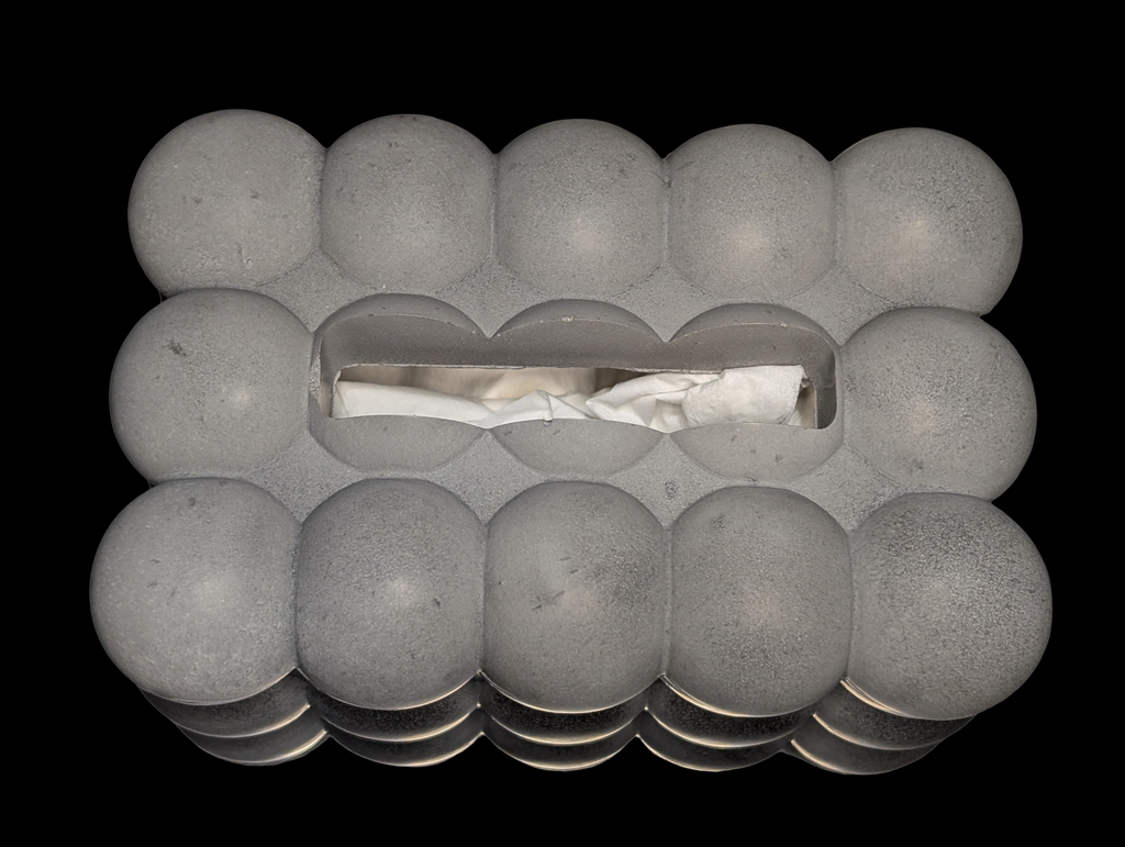 Modern Concrete Bubble Tissue Box | Handmade Minimalist Tissue Holder or Storage Box | Gray Sculptural Home Decor